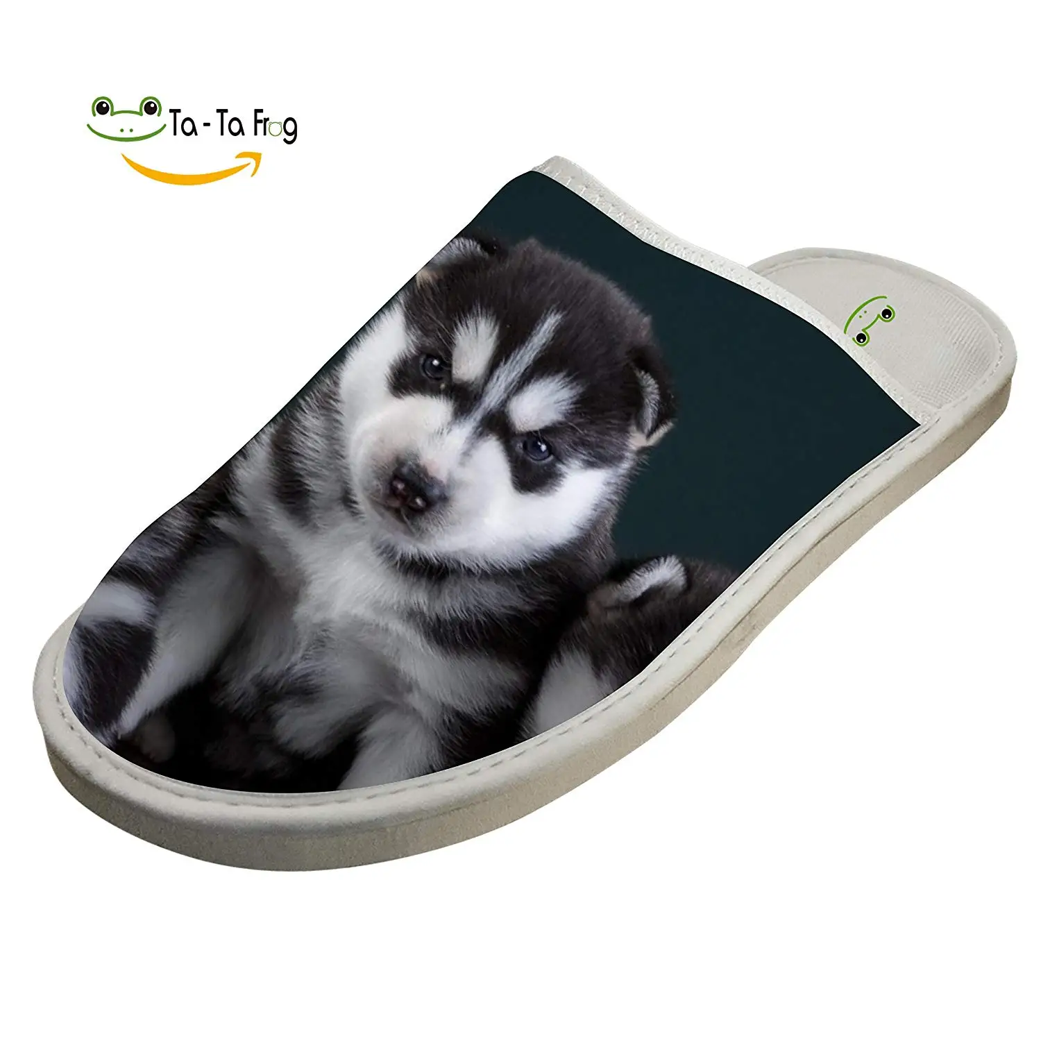 Getime Cartoon 3D Husky Dog Cotton Slippers Warm Shoes