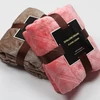 Custom super soft 100% polyester solid 3D embossed throw flannel mink blanket