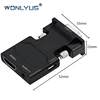HDMI Female to VGA Male Adapter Support Audio Come with 3.5 mm Stereo Cable+Micro USB Cord