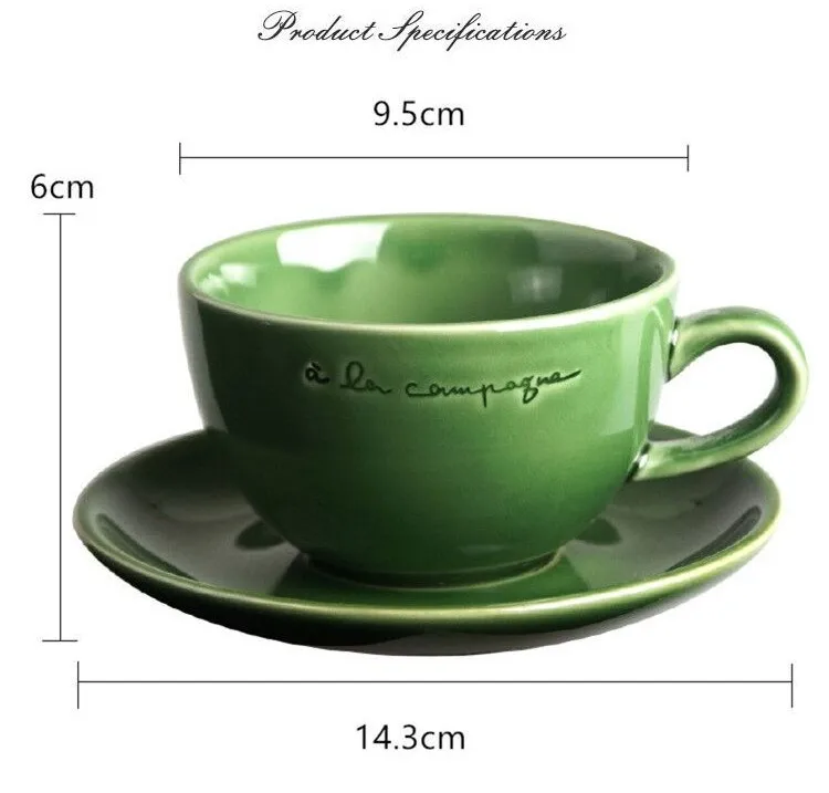 European Vintage Green Ceramic Coffee Latte Mug French Style Cappuccino Fancy Cup Buy Latte