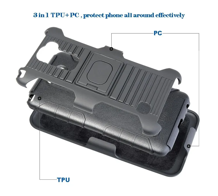 Quality Products Cell Phone Combo Holster Clips Armored Ring Case For