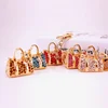 Rhinestone Crystal Mini Handbag Model Keychain Women Coin Holder Purse Key Chains Pendant Trinkets Accessories Gift Porte Clef