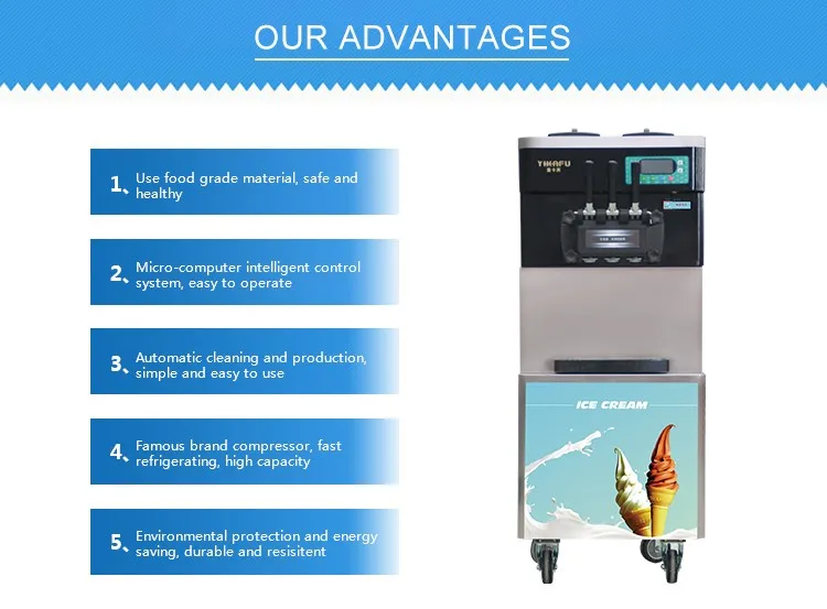 Alibaba china multi flavor of commercial ice cream machine for the sundae