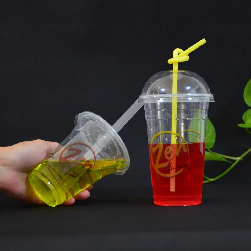 Biodegradable Juice Container 16oz Disposable Plastic Smoothie Pp Cups