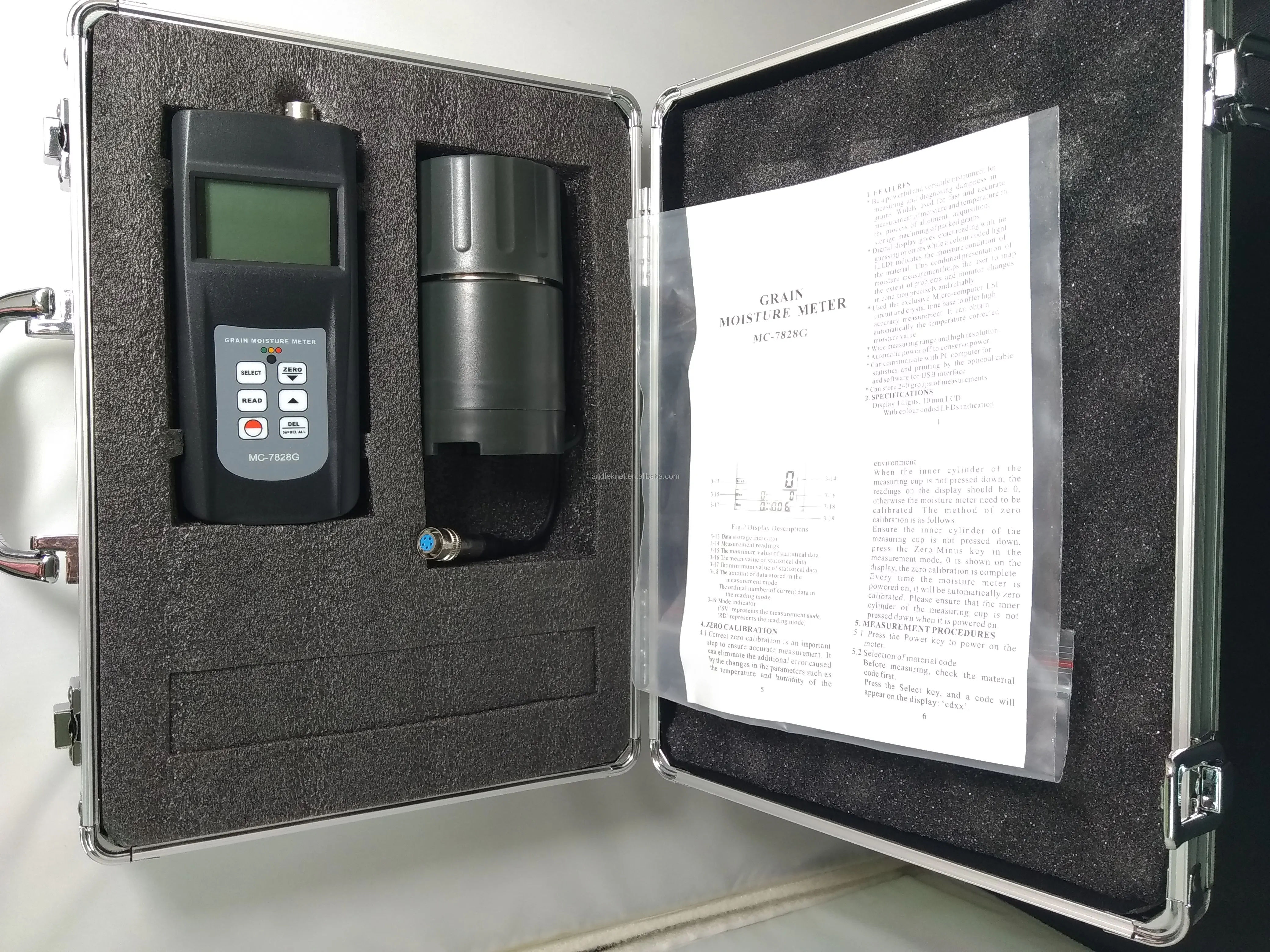 Gray Body Color Grain Moisture Meter For Coffee & Cacao Bean Mc7828g