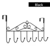 Door hook heavy duty iron hook rack for bathroom kitchen 7 hooks