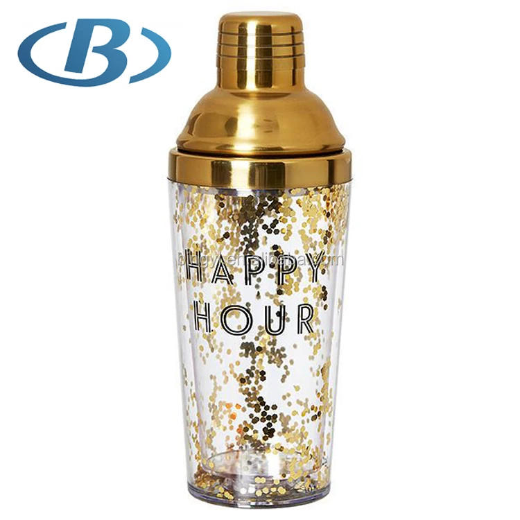 Gold plating 450ML Glass Cocktail Shaker With gold decoration.jpg