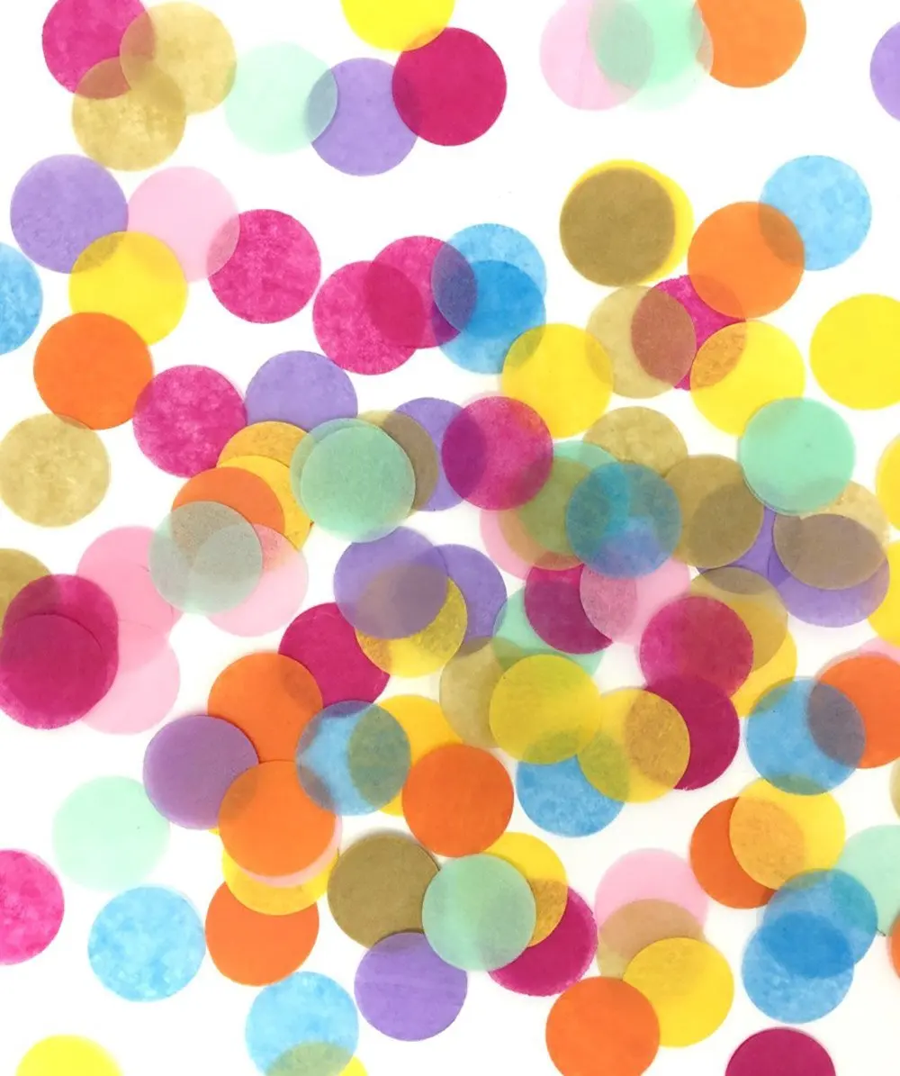Koogel 1 Inch Round Tissue Paper, Multicolor Table Confetti Dots Circles 20 Colors For Any Kids Diy Arts Greeting Cards Collage Projects 1000 Pcs