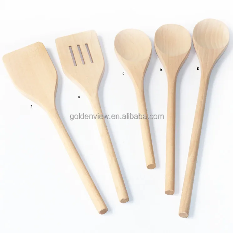 5 pcs kayu kitchenwares memasak  alat  set 3 panjang sendok 