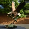 life size outdoor flying bird eagle sculptures with open wings