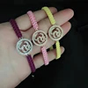 DIY Colorful Thread OM Charms Adjustable Macrame Bracelet