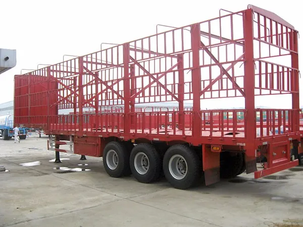 TITAN 3 axle high bed fence Stake flatbed side wall semi cargo trailer