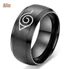 Wholesale custom stainless steel anime naruto mark sign ring for men