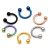 Fashion Stainless Steel Body Piercing Circular Barbell Piercing Jewelry Double Ball Barbell Tongue Bell Eyebro Lip Nipple