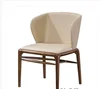 Popular wood dining chair new design leather chair