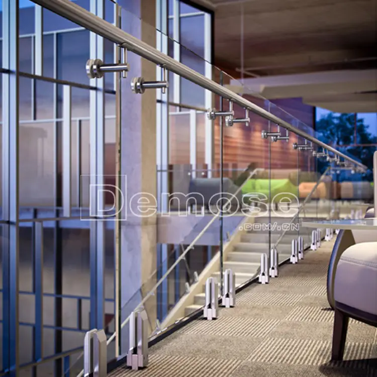 Wall Mounting Pipe Holder Stair Glass Railing Bracket Stainless Steel