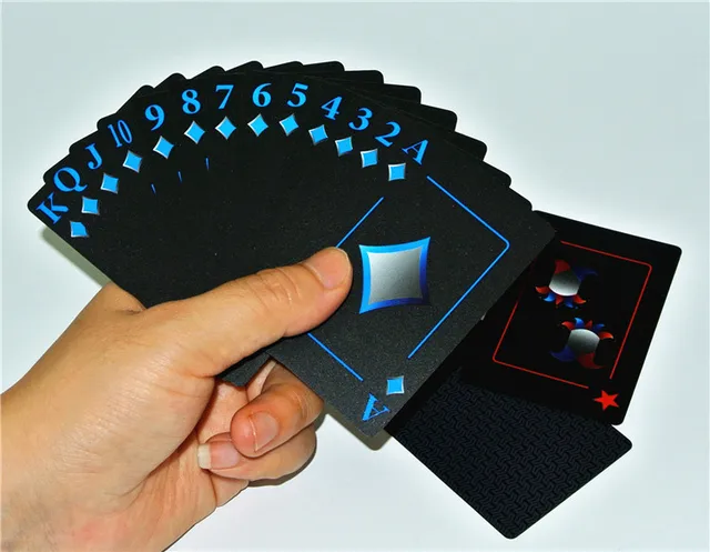 high quality poker creative waterproof pvc poker gold foil