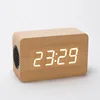 Home decor portable wireless MDF wooden snooze alarm clock speaker