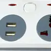 2 way Universal extension socket with 2 port USB