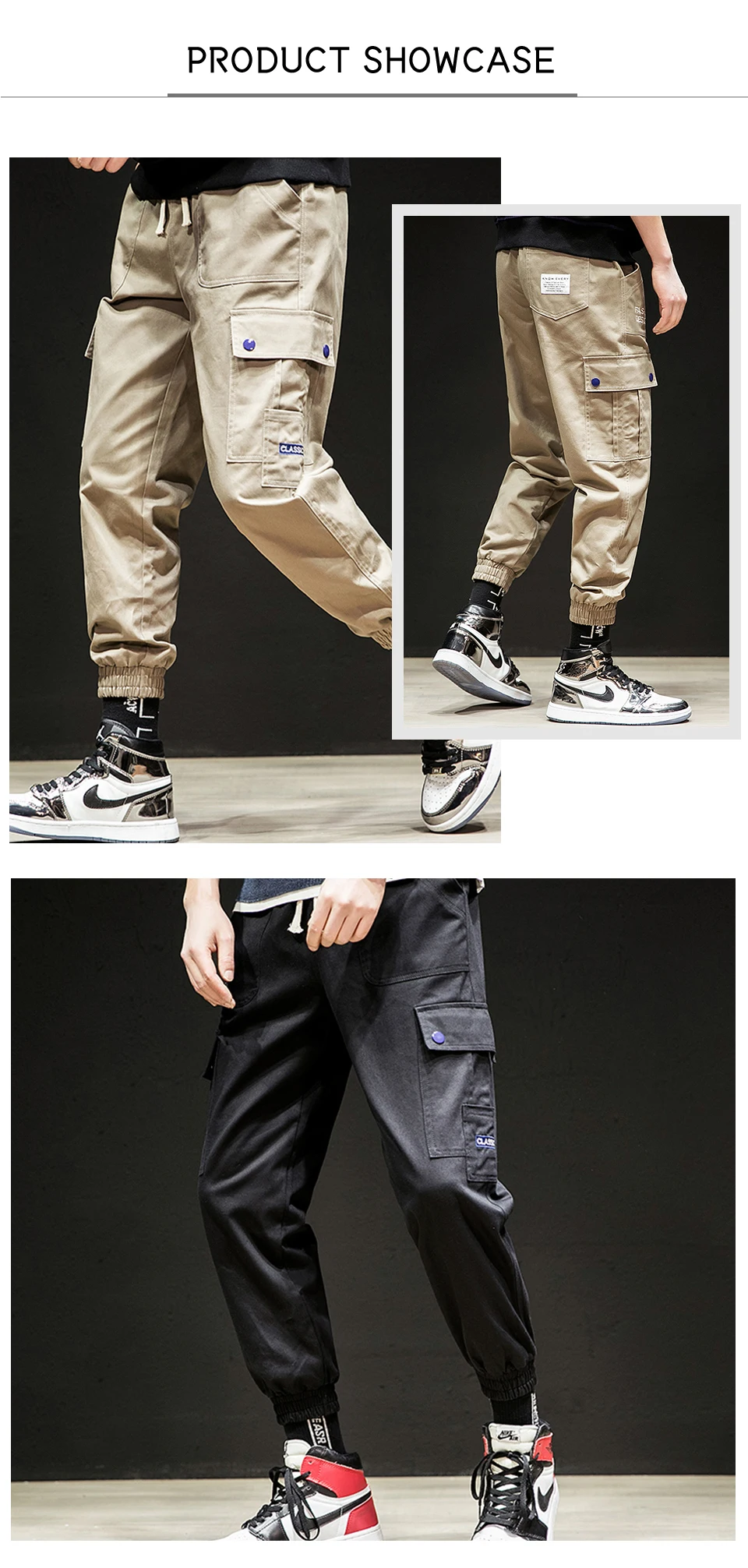 Fashion Black Cargo Pants For Mens Bulk Order Available Long Pants ...