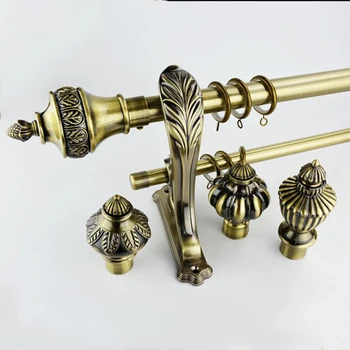 antique brass curtain rods and hardware