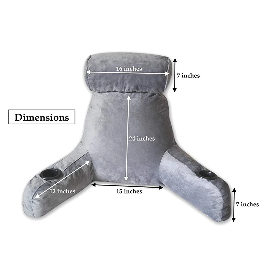 B830 Big Support Waist Cushion Reading Bed Back Rest Pillow Shredded Memory Foam Extra