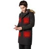 OEM Custom Easy Style USB Charging Men Heated Down Jacket Long Black Heated Down Coat