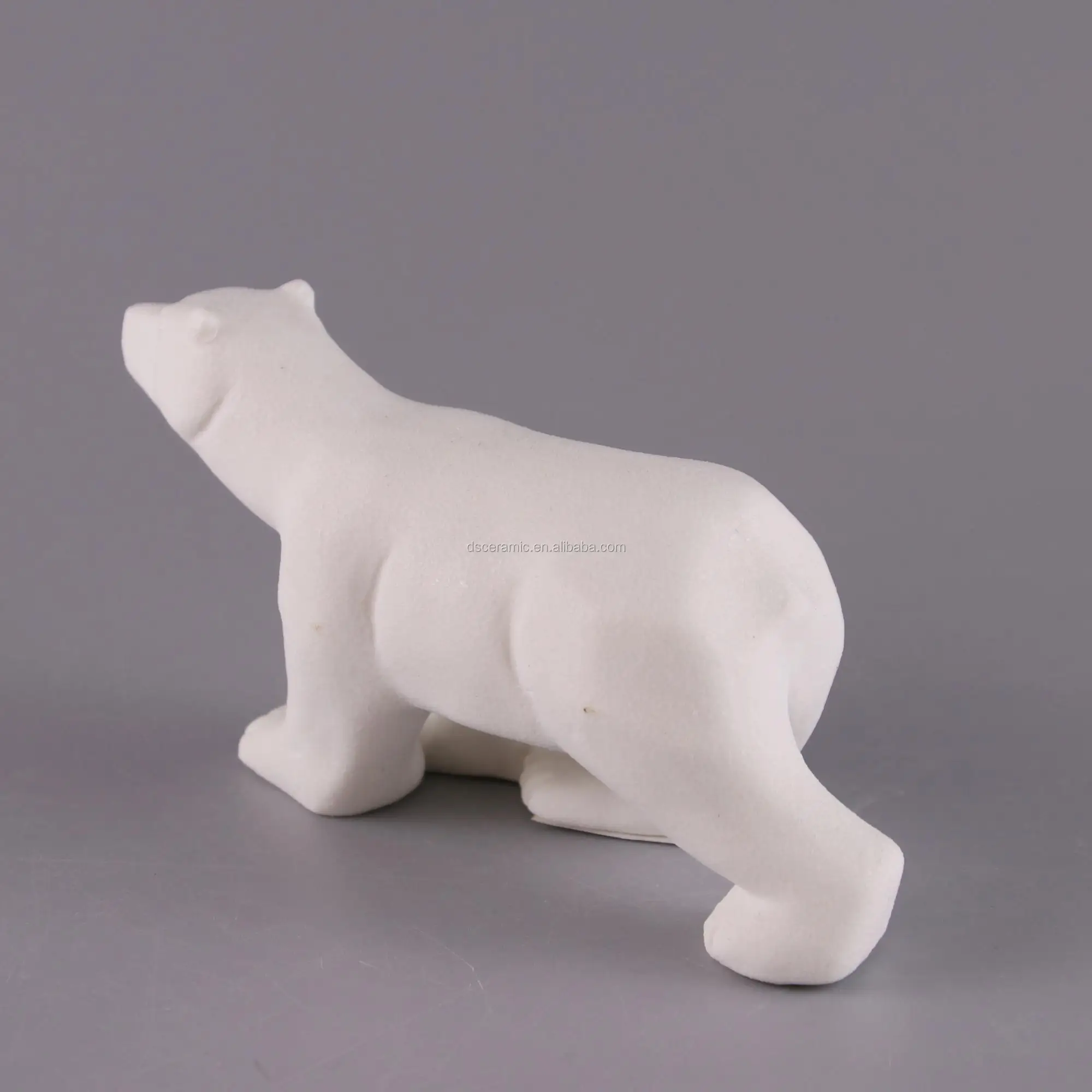 White Bear Porcelain Ceramic Animal Figurines Bisque Wholesale For Home