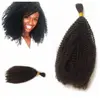 1pc Human Braiding Hair Bulk no weft Natural Black Peruvian Kinky Curly Human Hair Bulk No Attachment