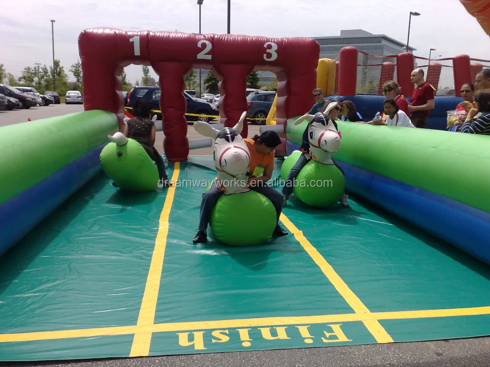 3 Lane Inflatable Horse Racing,Inflatable Jumping Horse Race For Sale