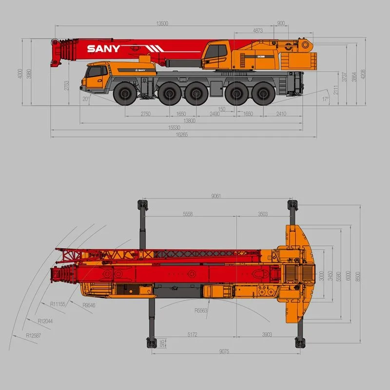 Sany Sac2200 220 Tons Highly Sensitive Load Lifting Capacity Of Log