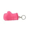 mini boxing gloves keychain keyring key chain ring NEW leather Flag pink BD785