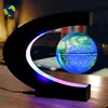 2019 Floating Globe with LED Lights C Shape Magnetic Levitation Floating Globe Magnetic Mysteriously Suspended in Air World Map
