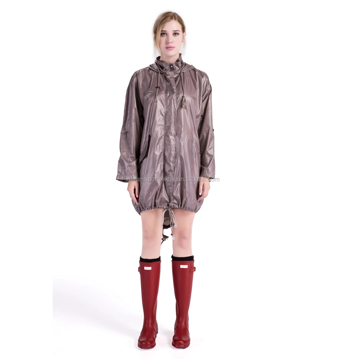 Waterproof Raincoat With Drawstring Zip Fastening Nylon Raincoat Buy Waterproof,Nylon,Raincoat