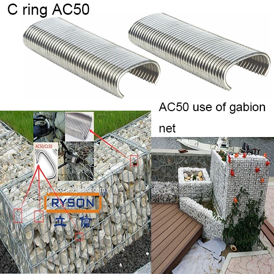 High Tensile Galfan Cclips Hog Ring C45 Staples For Gabions Sea