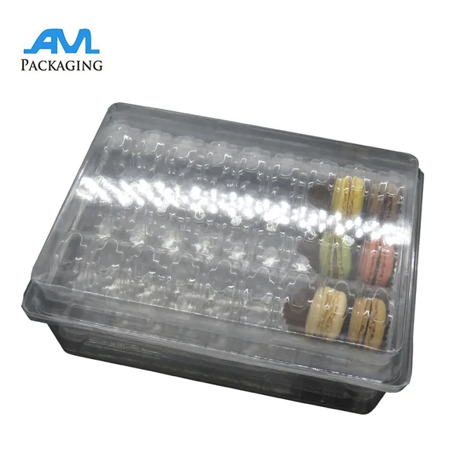 custom clear PET plastic macarons packing box macaroons package blister packaging tray