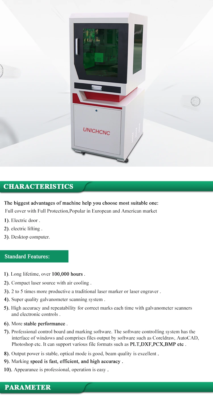 Full Cover 30w fiber laser marking machine price metal 30w laser