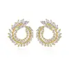 LUOTEEMI Luxury Cubic Zirconia Earrings Party Big Stud Earring for Women