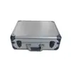 Aluminum Tool Case with Gray Stripe ABS Surface and Tool Pockets in Upper Lid