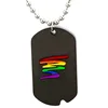 Yiwu Aceon Stainless Steel Long Durable Black Color Etch Engraved Zigzag Rainbow Dog Tag For Gay