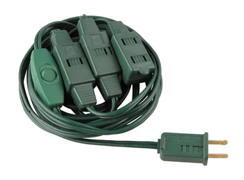 9 Outlet Green Christmas Tree Extension Cord With Fuse ... extension cord fuse box 