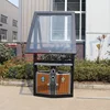Aluminum frame advertising light boxes with outdoor metal trash bin