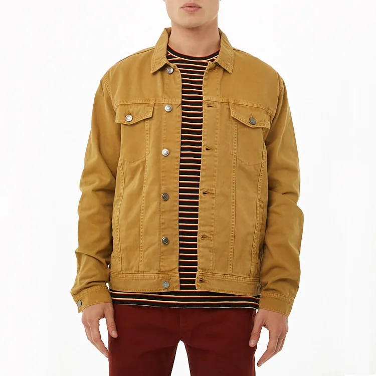 black and orange jean jacket