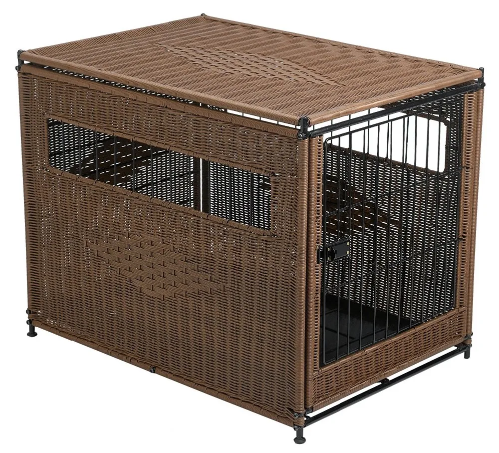 New Design Wicker Pet Residence Wicker Dog Crate Animal Cage Dog Kennel