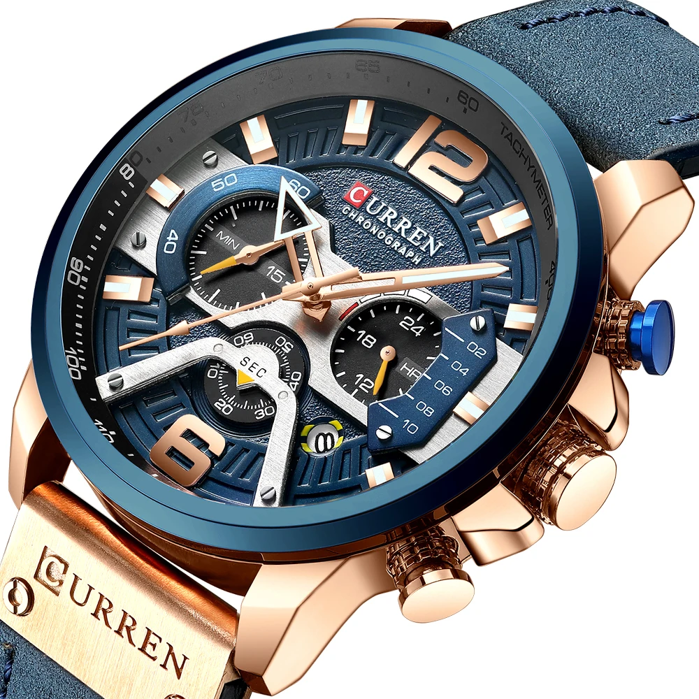 aliexpress relojes hombre curren ZHANGZZ Hermoso Reloj Curren, 8142 Reloj de Calendario Reloj
