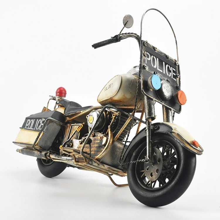 Vintage Police Motorcycle Metal Model