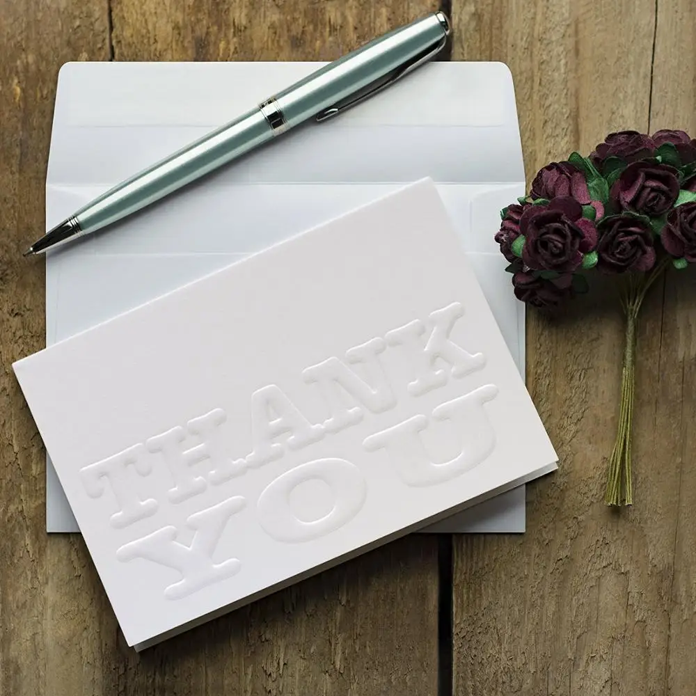 Custom Design 100 Embossed Thank You Cards With Self-seal Envelopes ...