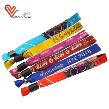 Personalizzato economici festival tessuto panno tessuto braccialetti per evento