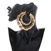 Kaimei 2018 Fashion Exaggerated Big Hiphop Earring Hoops Double Circle Bamboo Joint Gold Hoop Earrings Designs For Women