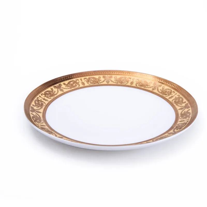 product-Fine Bone China luxurygold decal BBcoupe Plate round server-Two Eight-img-1